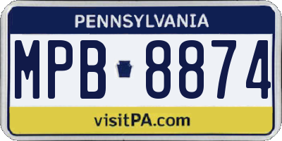 PA license plate MPB8874