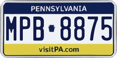 PA license plate MPB8875