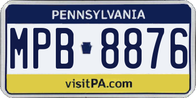 PA license plate MPB8876
