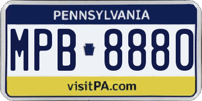 PA license plate MPB8880