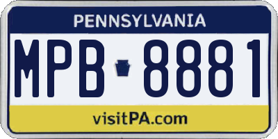PA license plate MPB8881