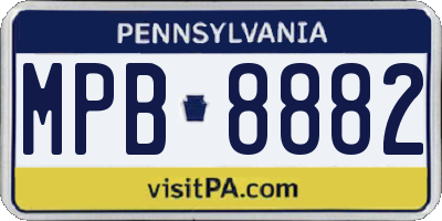 PA license plate MPB8882