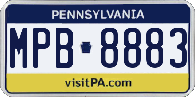 PA license plate MPB8883