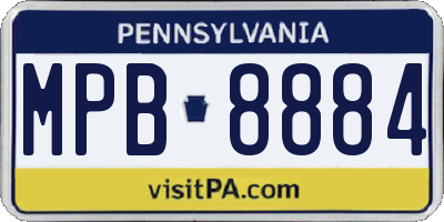PA license plate MPB8884