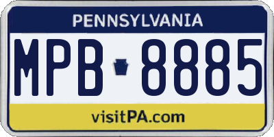 PA license plate MPB8885