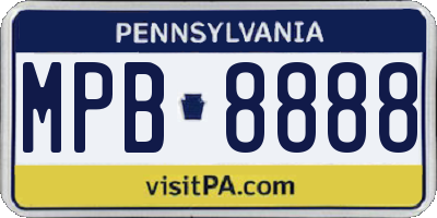 PA license plate MPB8888