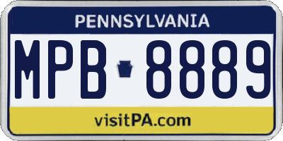 PA license plate MPB8889