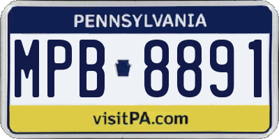 PA license plate MPB8891
