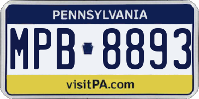 PA license plate MPB8893