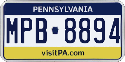 PA license plate MPB8894