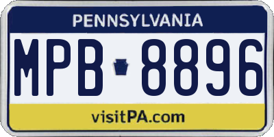 PA license plate MPB8896