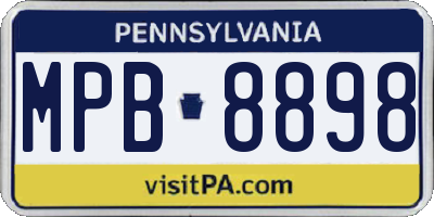 PA license plate MPB8898