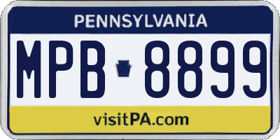 PA license plate MPB8899