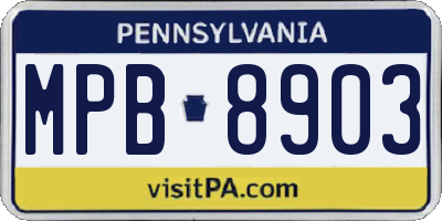 PA license plate MPB8903