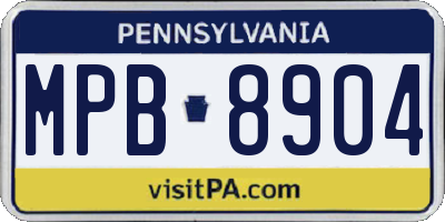 PA license plate MPB8904