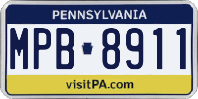 PA license plate MPB8911