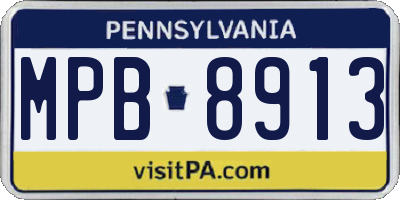 PA license plate MPB8913