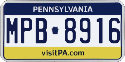 PA license plate MPB8916