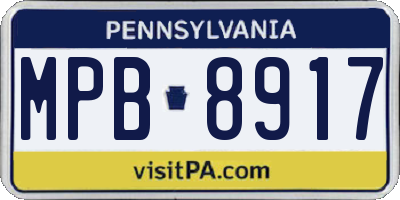 PA license plate MPB8917