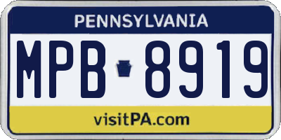 PA license plate MPB8919