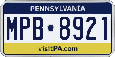 PA license plate MPB8921