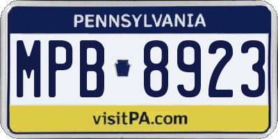 PA license plate MPB8923