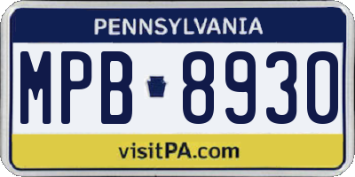 PA license plate MPB8930