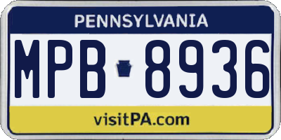 PA license plate MPB8936