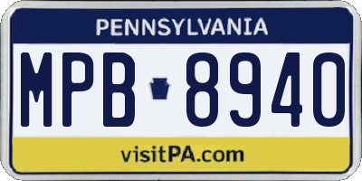 PA license plate MPB8940