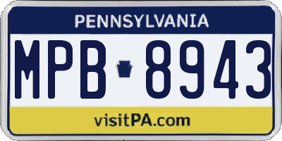 PA license plate MPB8943