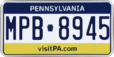 PA license plate MPB8945