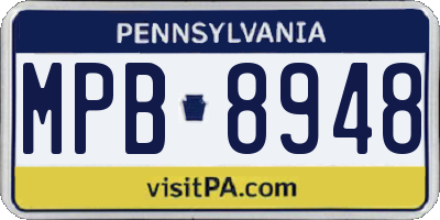 PA license plate MPB8948