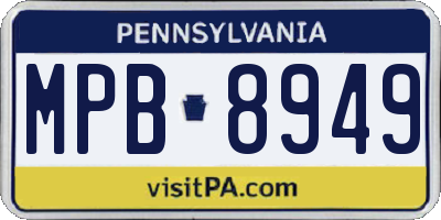 PA license plate MPB8949