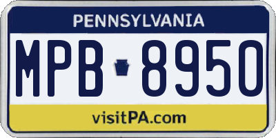 PA license plate MPB8950