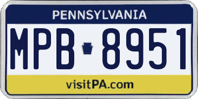 PA license plate MPB8951
