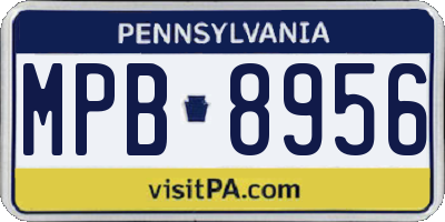 PA license plate MPB8956