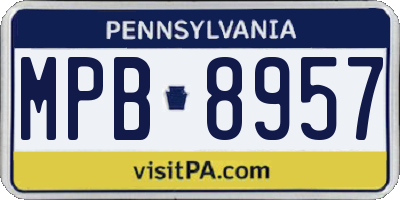 PA license plate MPB8957
