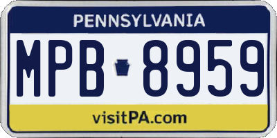 PA license plate MPB8959