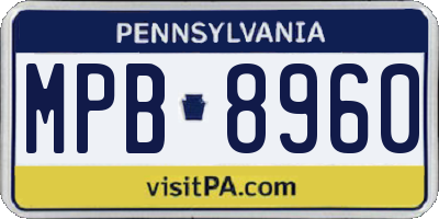 PA license plate MPB8960