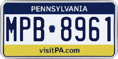 PA license plate MPB8961