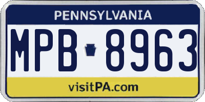 PA license plate MPB8963