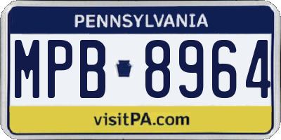 PA license plate MPB8964