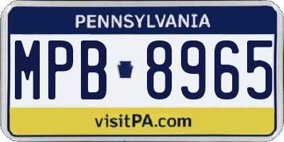PA license plate MPB8965