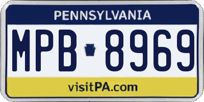 PA license plate MPB8969