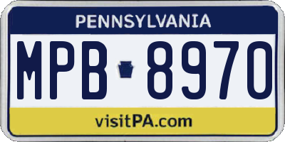 PA license plate MPB8970