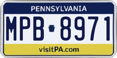 PA license plate MPB8971