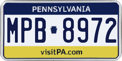 PA license plate MPB8972