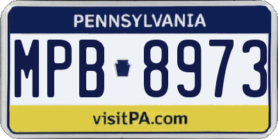 PA license plate MPB8973