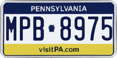 PA license plate MPB8975