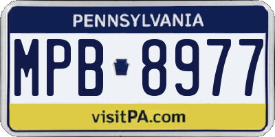 PA license plate MPB8977